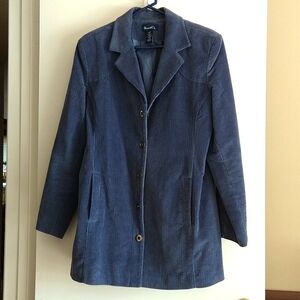Denim & Co. Corduroy Jacket Blazer Snap Button Closure